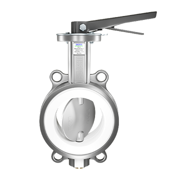 Затвор поворотний міжфланц. чавун., диск-нж сталь 316, PTFE, PN16 к0503 фото